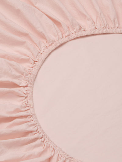 Poetic Pink Washed Cotton Percale Fitted Sheet
