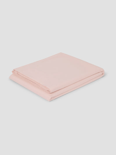 Poetic Pink Washed Cotton Percale Flat Sheet