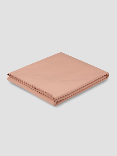 Blush Pink Washed Cotton Percale Flat Sheet - alternate image