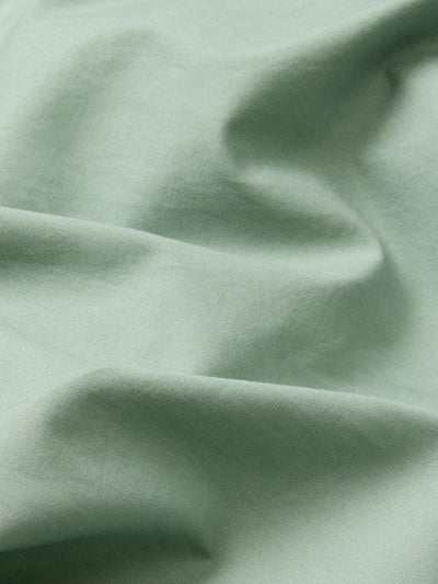 Mellow Green Washed Cotton Percale Flat Sheet