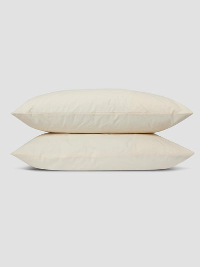 Mindful Cream Washed Cotton Percale Pillowcases (Pair)