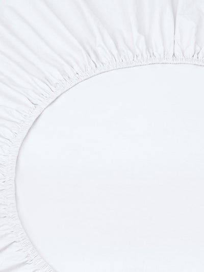 White Washed Cotton Percale Fitted Sheet