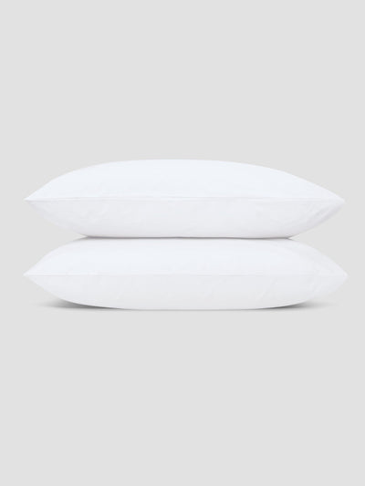 White Washed Cotton Percale Pillowcases (Pair)