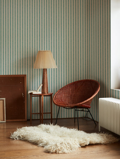 Wasabi Pembroke Stripe Wallpaper - alternate image