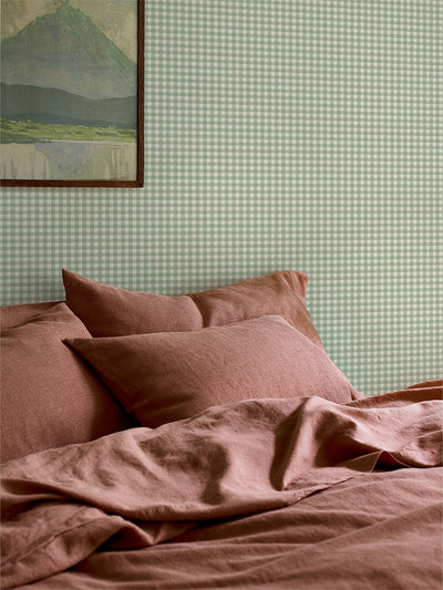 Winter Sage Gingham Wallpaper - alternate image